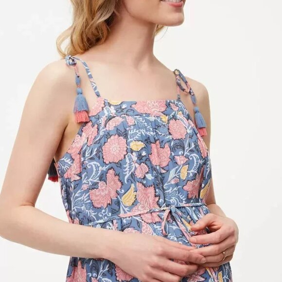 LOFT MATERNITY MULTICOLOR WILDFLOWER COLLAGECORE BEACHY DRESS SIZE: M NWT - Picture 2 of 8